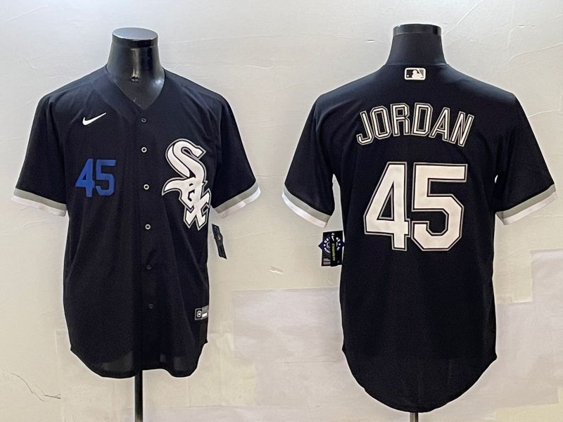 Men Chicago White Sox #45 Jordan Black Game 2025 Nike MLB Jersey style 3->chicago white sox->MLB Jersey